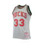 Men's Kareem Abdul-Jabbar Silver Milwaukee Bucks 75th Anniversary 1971-72 Hardwood Classics Swingman Jersey