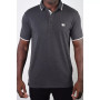 Men's Basic Short Sleeve Snap Button Polo with US Flag Logo
