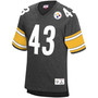 Men's Troy Polamalu Black Pittsburgh Steelers Retired Player Name Number Acid Wash Top
