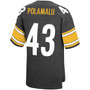 Men's Troy Polamalu Black Pittsburgh Steelers Retired Player Name Number Acid Wash Top