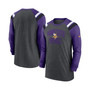 Men's Heathered Charcoal, Purple Minnesota Vikings Tri-Blend Raglan Athletic Long Sleeve Fashion T-shirt
