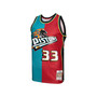 Men's Grant Hill Teal, Red Detroit Pistons Hardwood Classics 1999-00 Split Swingman Jersey