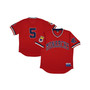 Men's #5 Red Kansas City Monarchs Mesh Replica V-Neck Jersey