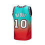 Men's Mike Bibby Red, Teal Vancouver Grizzlies 1998/99 Hardwood Classics Fadeaway Swingman Player Jersey