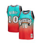 Men's Mike Bibby Red, Teal Vancouver Grizzlies 1998/99 Hardwood Classics Fadeaway Swingman Player Jersey