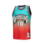 Men's Mike Bibby Red, Teal Vancouver Grizzlies 1998/99 Hardwood Classics Fadeaway Swingman Player Jersey