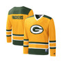 Men's Gold Green Bay Packers Cross-Check V-Neck Long Sleeve T-shirt