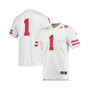 Men's 1 White Nebraska Huskers Team Premier Football Jersey