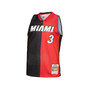 Men's Dwyane Wade Black, Red Miami Heat Hardwood Classics 2005-06 Split Swingman Jersey