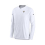 Men's Gray New Orleans Saints Sideline Coach Chevron Lock Up Long Sleeve V-Neck Performance T-shirt