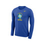Men's Royal Brazil National Team Primary Logo Legend Performance Long Sleeve T-shirt