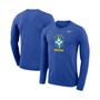 Men's Royal Brazil National Team Primary Logo Legend Performance Long Sleeve T-shirt
