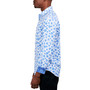 Men's Slim-Fit Performance Stretch Abstract Floral/Gingham Long-Sleeve Button-Down Shirt