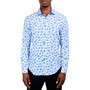 Men's Slim-Fit Performance Stretch Abstract Floral/Gingham Long-Sleeve Button-Down Shirt