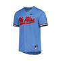 Men's Powder Blue Ole Miss Rebels Full-Button Replica Baseball Jersey