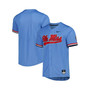 Men's Powder Blue Ole Miss Rebels Full-Button Replica Baseball Jersey