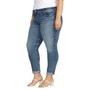 Plus Size Girlfriend Mid Rise Slim Leg Jeans