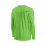 Men's Neon Green Seattle Seahawks 2022 Sideline Coach Chevron Lock Up Performance Long Sleeve T-shirt