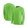 Men's Neon Green Seattle Seahawks 2022 Sideline Coach Chevron Lock Up Performance Long Sleeve T-shirt