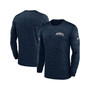 Men's Navy New England Patriots Velocity Athletic Stack Performance Long Sleeve T-shirt