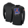 Men's Brand Black New York Knicks Courtside Max 90 Vintage-Like Wash Statement Edition Long Sleeve T-shirt