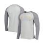 Men's Heather Gray Los Angeles Chargers Ledger Raglan Long Sleeve Henley T-shirt