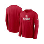 Men's Scarlet San Francisco 49ers Sideline Performance Long Sleeve T-shirt