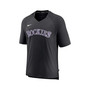 Men's Black Colorado Rockies Authentic Collection Pregame Raglan Performance V-Neck T-shirt