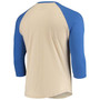 Men's Cream, Royal Indianapolis Colts Gridiron Classics Raglan 3/4 Sleeve T-shirt