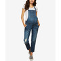 Motherhood Maternity Side Panel Straight Leg Denim Maternity Overalls