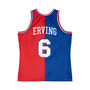 Men's Julius Erving Royal, Red Philadelphia 76ers Hardwood Classics 1982-83 Split Swingman Jersey