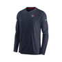 Men's Navy Houston Texans 2022 Sideline Coach Chevron Lock Up Performance Long Sleeve T-shirt