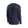 Men's Navy Houston Texans 2022 Sideline Coach Chevron Lock Up Performance Long Sleeve T-shirt