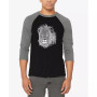 Men's Raglan Baseball Word Art Lion T-shirt