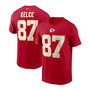 Men's Travis Kelce Red Kansas City Chiefs Name and Number T-shirt