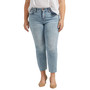 Plus Size Ruby Mid Rise Straight Cropped Jeans