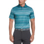 Men's Athletic-Fit Terrain Stripe Print Short Sleeve Golf Polo Shirt