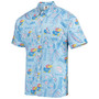 Men's Light Blue Kansas Jayhawks Vintage-Like Floral Button-Up Shirt