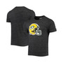 Men's Heathered Black Green Bay Packers Helmet Logo Tri-Blend T-shirt