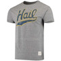 Men's Heather Gray Michigan Wolverines Vintage-Inspired Hail Tri-Blend T-shirt