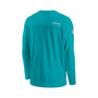 Men's Aqua Miami Dolphins 2022 Sideline Coach Chevron Lock Up Performance Long Sleeve T-shirt