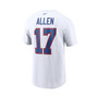 Men's Josh Allen White Buffalo Bills Name and Number T-shirt