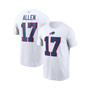Men's Josh Allen White Buffalo Bills Name and Number T-shirt