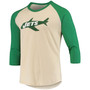 Men's Cream, Kelly Green New York Jets Gridiron Classics Raglan 3/4 Sleeve T-shirt