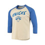 Men's Obi Toppin Cream New York Knicks NBA 3/4 Sleeve Raglan T-shirt