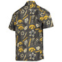 Men's Black Iowa Hawkeyes Vintage-Like Floral Button-Up Shirt