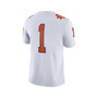 Men's White Clemson Tigers #1 Away Game Jersey