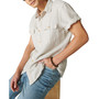 Men's Striped Short Sleeves Work Wear Shirt