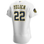 Men's Christian Yelich White Milwaukee Brewers Alternate Authentic Player Jersey