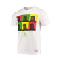 Men's White Beast Mode Step And Repeat Pattern T-shirt